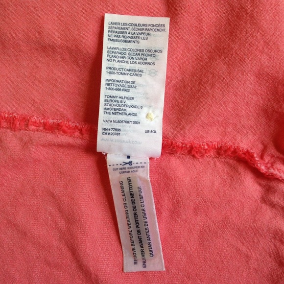 Tommy Hilfiger Shirt Lt Orange Chambray Long Sleev - Picture 5 of 7
